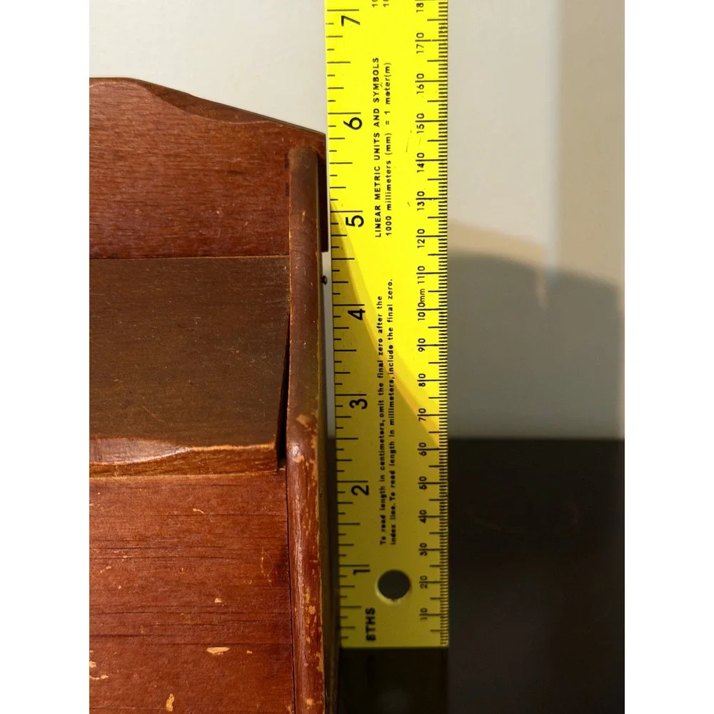 VTG Wooden Recipe/Salt Box Wall Mount Hinged Lid Rustic Farmhouse Kitchen decor